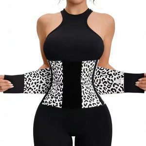 Elastic leopard print white